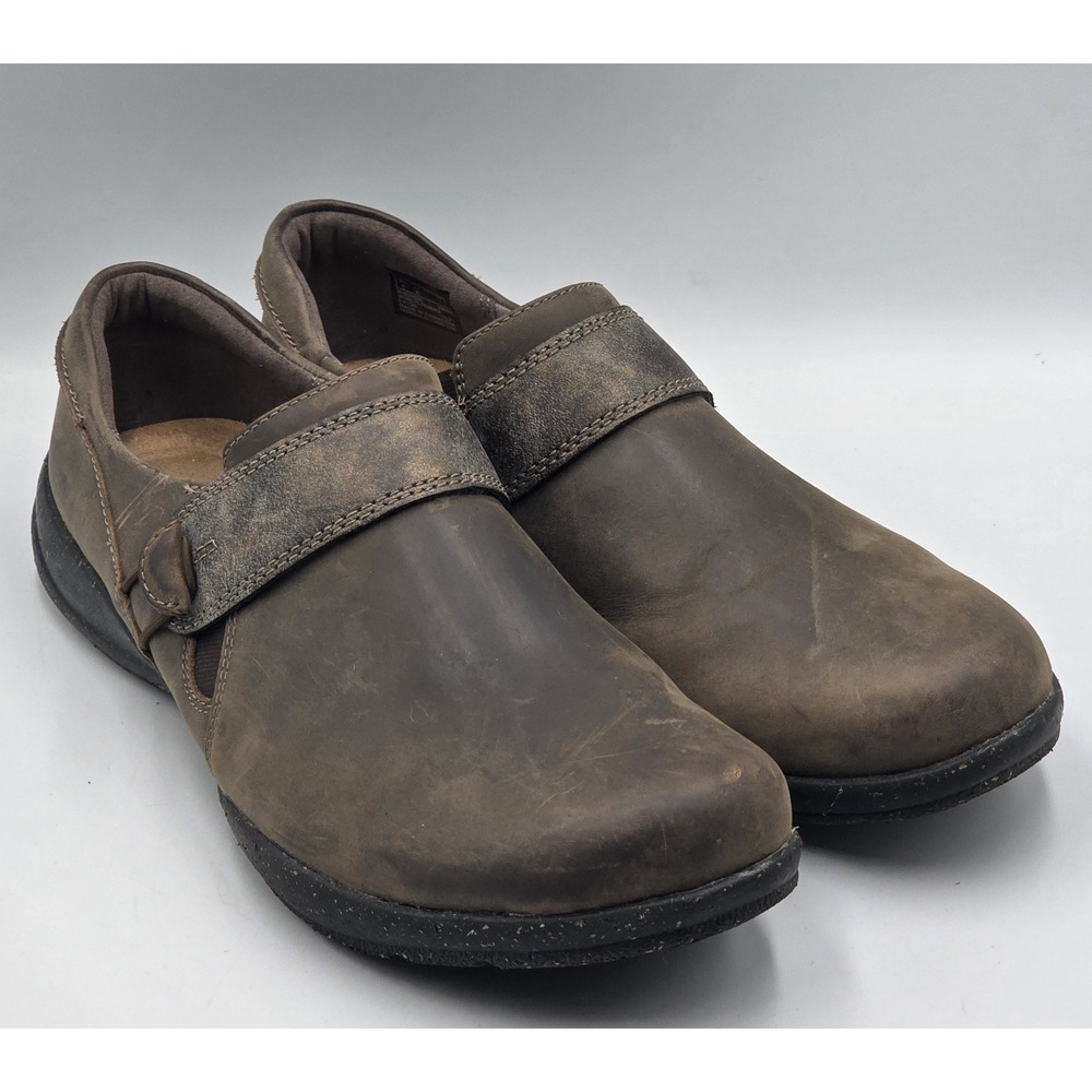 Clarks Roseville Dot Loafers Womens 12N Dark‎ Taupe Leather Comfort Slip On